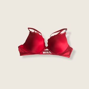 Red lace bra
